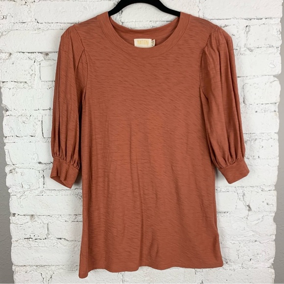 Nation LTD Rimma Exaggerated Sleeve Pleated Puff Tee XS - Picture 5 of 12